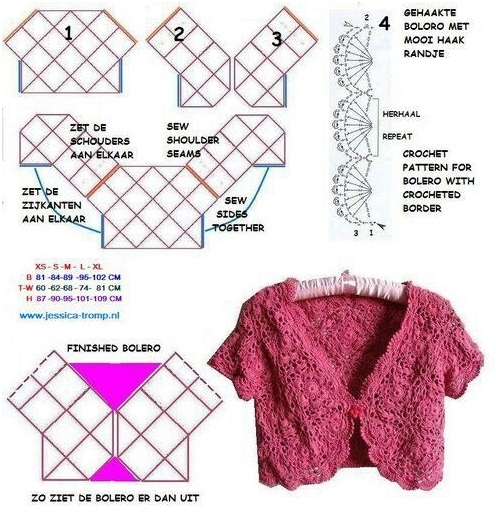 Häkeln Bolero. Grundlagen für Anfänger, Schemata und Videostunden 05