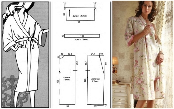 So nähen Sie eine Robe mit einem Geruch: Option eines einfachen Musters 02