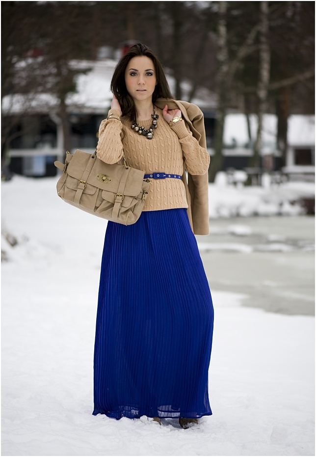 Was kann man einen blauen Rock tragen?? Ensembles mit Mini, Maxi und anderen. Blaue Röcke 13