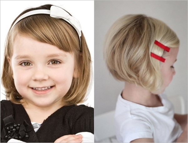 So machen Sie Frisuren für Mädchen für kurze Haare? Kinderfrisuren für kurze Haare - es ist nur! 02