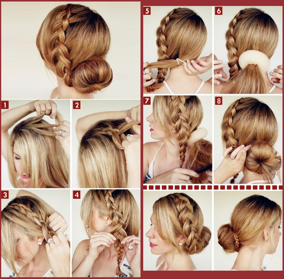 Wie kann man eine schöne Frisur machen?? Linie und mittlere Haarstyling-Optionen 02