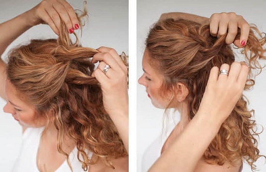 Frisuren mit Locken auf mittlerem Haar zu Hause: Meisterklasse 06