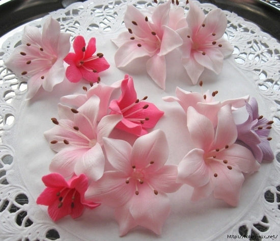 Blumen vom Mastix tun Sie selbst: Schritt-für-Schritt-Master-Klasse. Rosen und Lilien aus Mastix für Kuchen mit Blumen 14