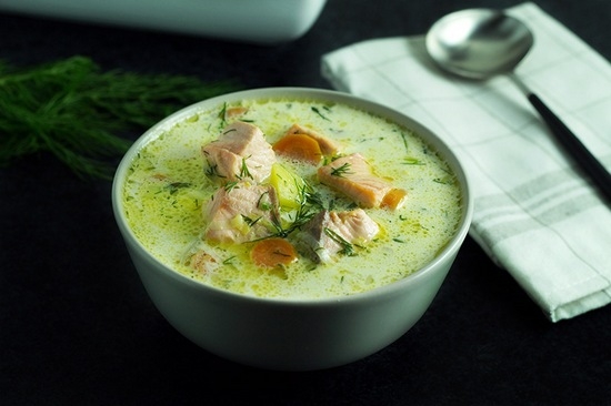 Finnische Creme-Suppe mit Lachs: Klassisches Rezept mit Foto 01