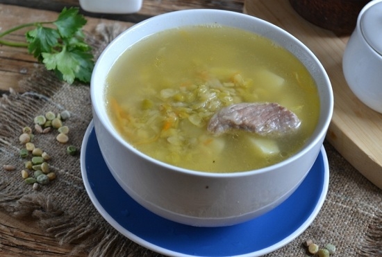 Erbsensuppe mit Schweinefleisch: «lecker» Rezepte und nützliche Tipps 02