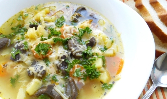 Weiße getrocknete Pilzsuppe 04