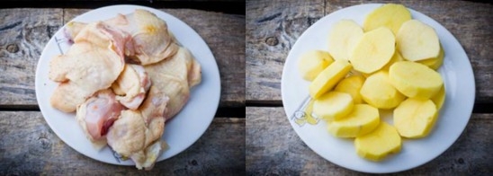 Huhn mit Kartoffeln in einem langsamen Kocher: Kochen von Rezepten mit Kohl und Pilzen 02