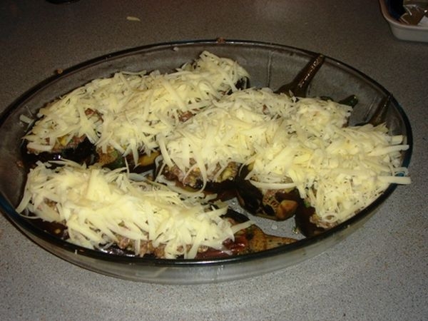 Aubergine in dem Ofen gebacken 02