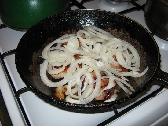 Wie man Schweinefleisch in einer Pfanne braten, so dass es saftig und lecker passiert? Rezepte zum Kochen von Kebabs und Koteletts 06