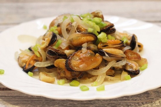 Wie man kocht - kochen, fry, marine - Muscheln gefroren gereinigt: Rezepte 03