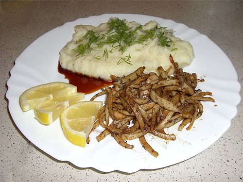 Wie braten Sie Squid?? Wie braten Sie Squid mit Zwiebeln: köstliches Rezept 03