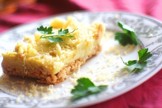 Kartoffelauflauf im Backofen mit Minisha, Pilzen, Fleisch, Käse, Tomaten, Fisch, Wurst, Kasserolle von Kartoffelkartoffeln: Rezepte mit Fotos 02