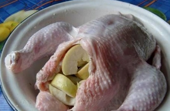 Huhn mit Äpfeln im Backofen: Eine Auswahl der besten Rezepte mit einem Foto 05