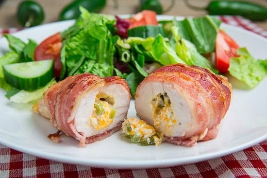 Hühnerfilet rollt mit verschiedenen Stopfplätzen: Rezepte mit Fotos 12