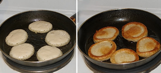 Fritters auf Wasser üppig ohne Hefe - Einfaches Rezept zum Kochen ohne Eier 06