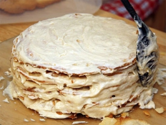 Wie man Kuchen kocht «Napoleon» In einer Pfanne: Rezept mit Fotos 06