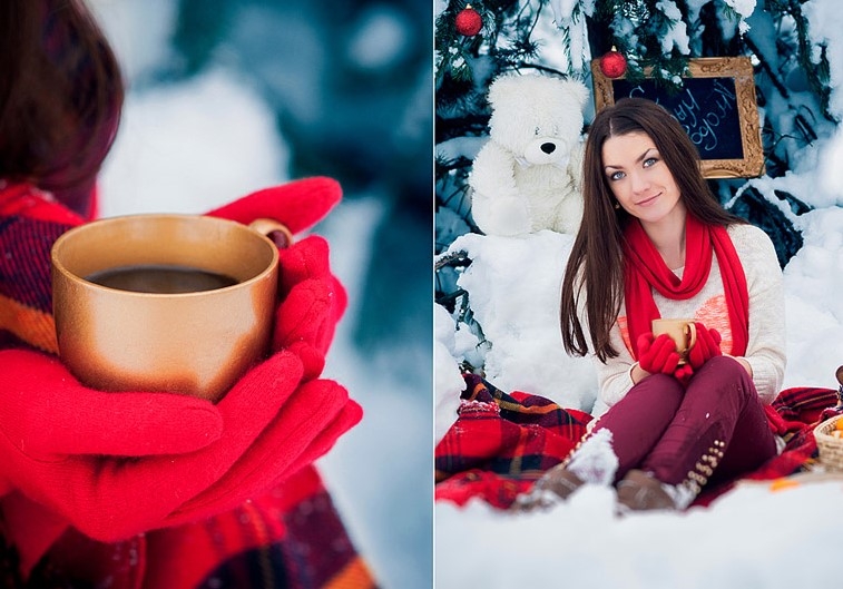 Ideen für die Winterfotositzung. Winterfotositzung im Studio oder in der Natur: So organisieren Sie? 02