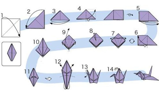 So erstellen Sie ein Kran-Origami-Papier mit Ihren eigenen Händen - Schema und Unterricht mit Fotos 20