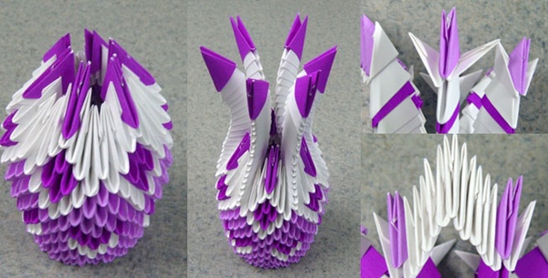 Origami von dreieckigen Modulen. Vorbereitung von Grundelementen und interessanten Crams 02