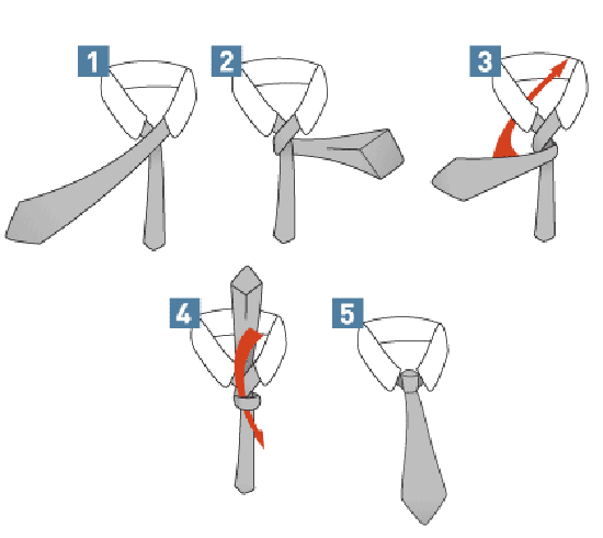 So binden Sie eine enge Krawatte mit verschiedenen Knoten: Schritt für Schritt Anweisungsschema 01