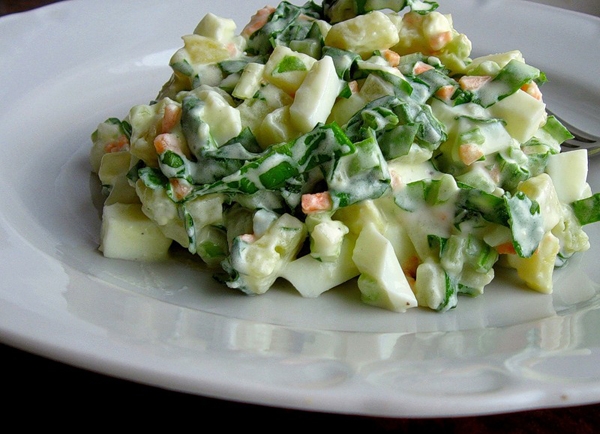 Salat mit einem Abrieb: Wie man kocht? Salat mit Abrahe und Eiern: Beste Rezepte 03