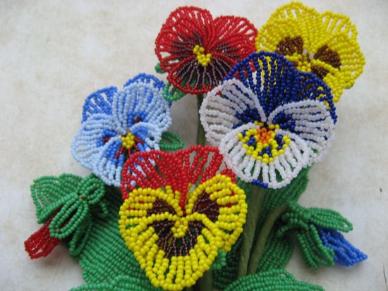 Pansies von Perlen: Weaving-Systeme, Master-Klasse mit Schritt-für-Schritt-Foto 08