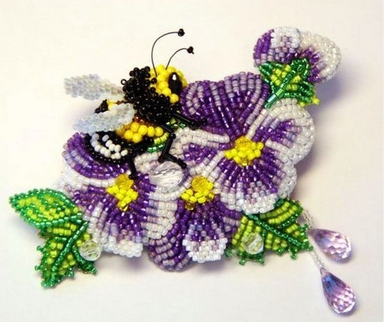 Pansies von Perlen: Weaving-Systeme, Master-Klasse mit Schritt-für-Schritt-Foto 37