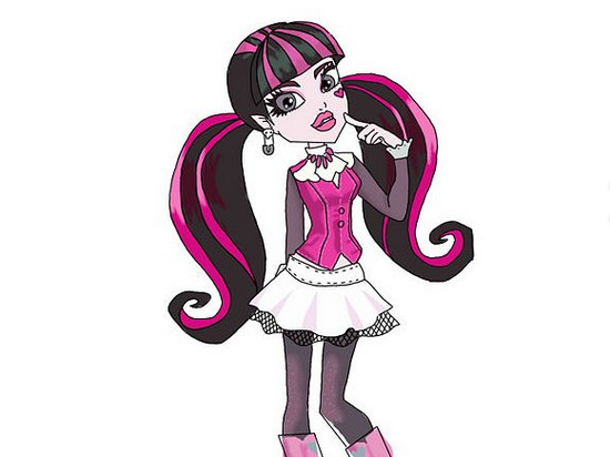 Wie zeichnet man Bleistiftzeichen Monster High: Phased Beschreibung für Anfänger 09