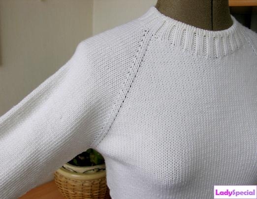 Wie man Raglan-Softs vom Hals stricken? Stricken von oben geregelt 01