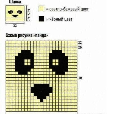 Panda-Kappe: Strickschema 04