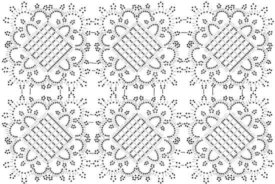 Häkeln Sie Tischdecke auf einem rechteckigen Tisch: Strickschemata mit Beschreibung 07