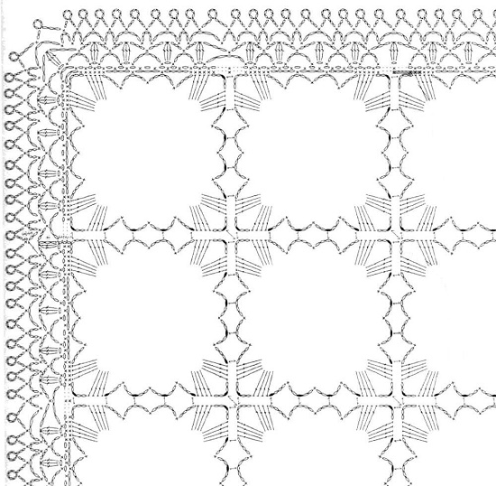 Häkeln Sie Tischdecke auf einem rechteckigen Tisch: Strickschemata mit Beschreibung 13