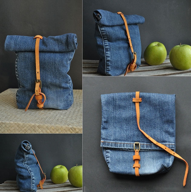 Tasche aus Jeans machen es selbst. Muster verschiedener Optionen für Jeans-Taschen 01