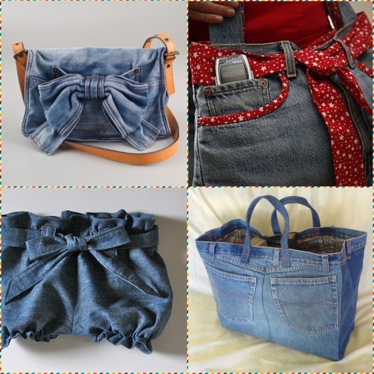 Tasche aus Jeans machen es selbst. Muster verschiedener Optionen für Jeans-Taschen 05